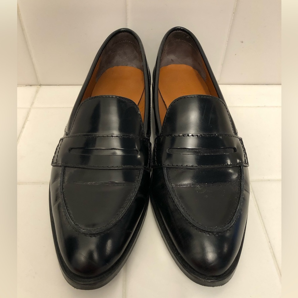 Everlane Black Leather Penny Loafers